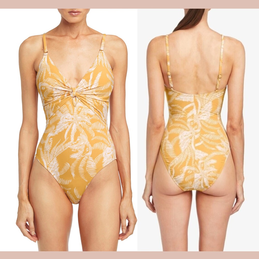 NWD‎ $168 ROBIN PICCONE [ 12 ] Underwire Chandy One-Piece Swimsuit Yellow #7016